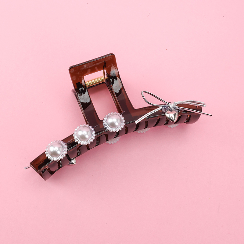 13 cm Pearl Bow Double-Sided Large Hair Claw Clip Plastic 4011801167