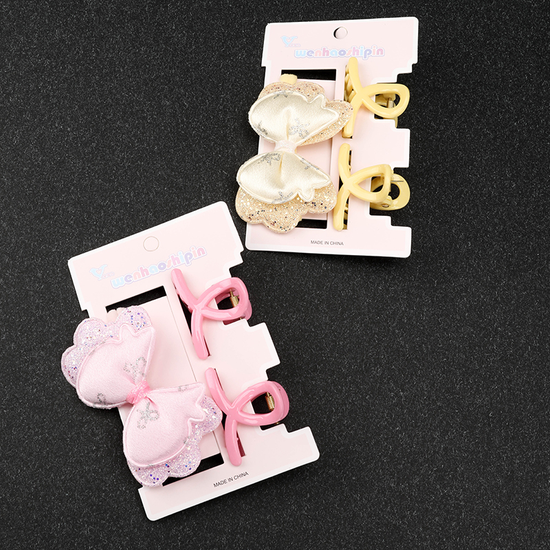 Boxed Glitter Bow Elastic Band Small Hair Claw Clip Set 4011900382