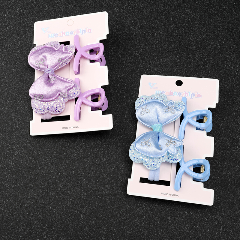Boxed Glitter Bow Elastic Band Small Hair Claw Clip Set 4011900382