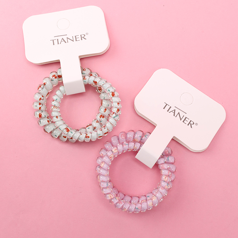 Boxed 8801 Printed Color Telephone Line PUT Hair Tie 4012300197