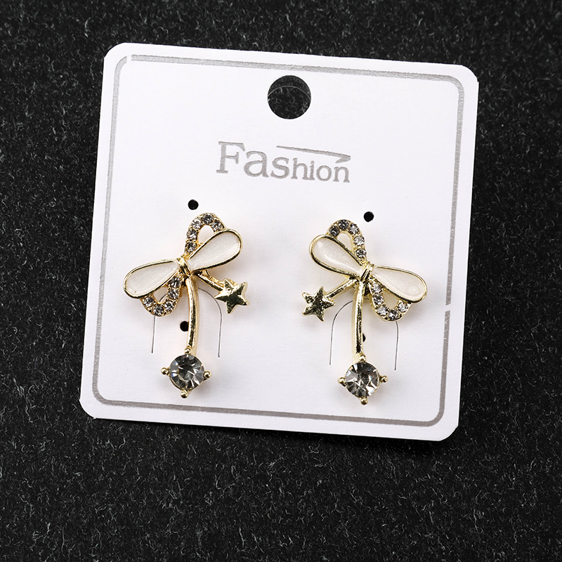Bow Rhinestone Ear Studs