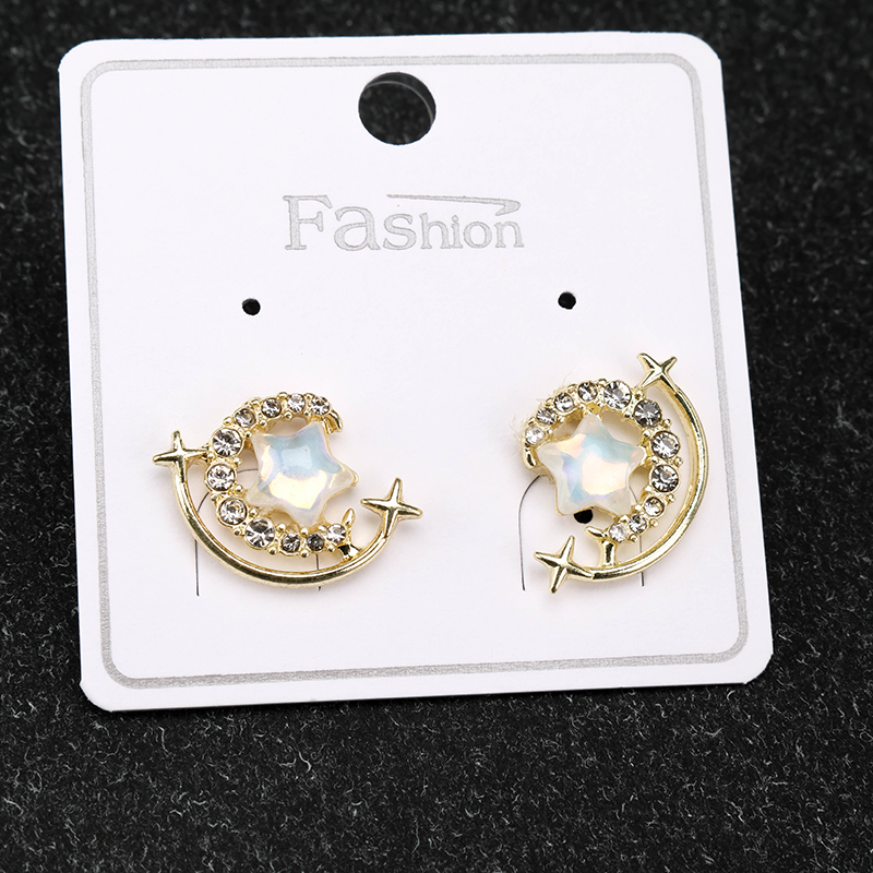Zircon Rhinestone Star Ear Studs