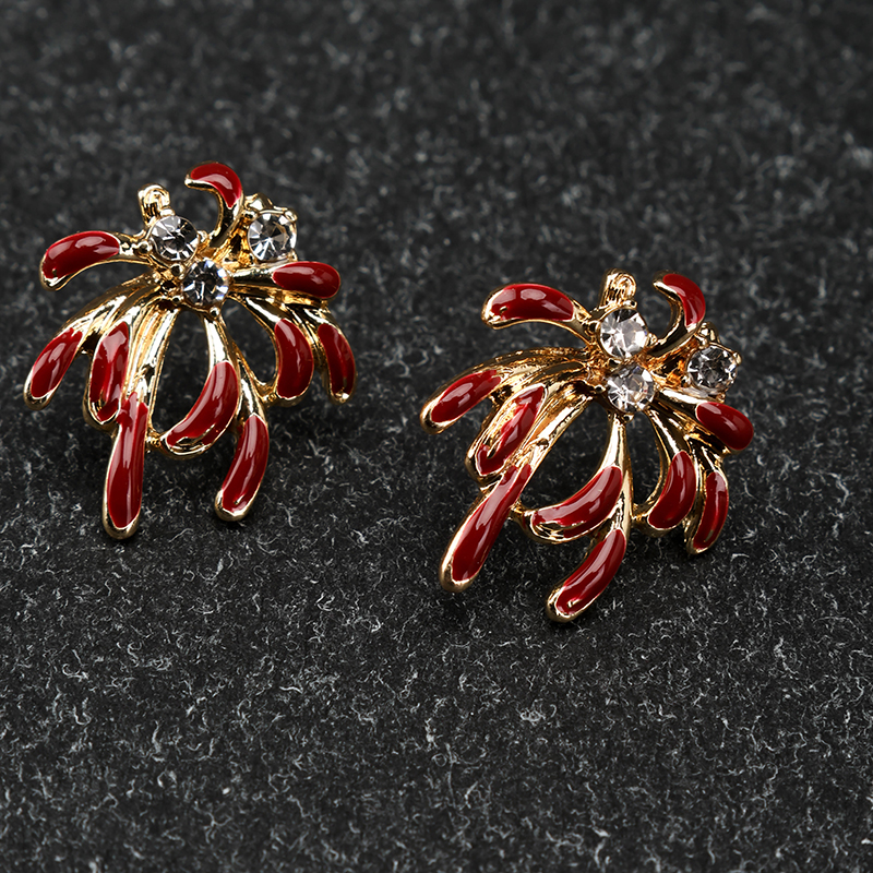 Red Firework Ear Studs
