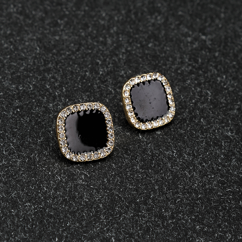 Square Zircon Ear Studs
