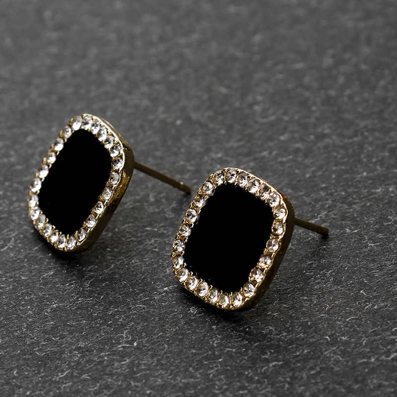 Square Zircon Ear Studs
