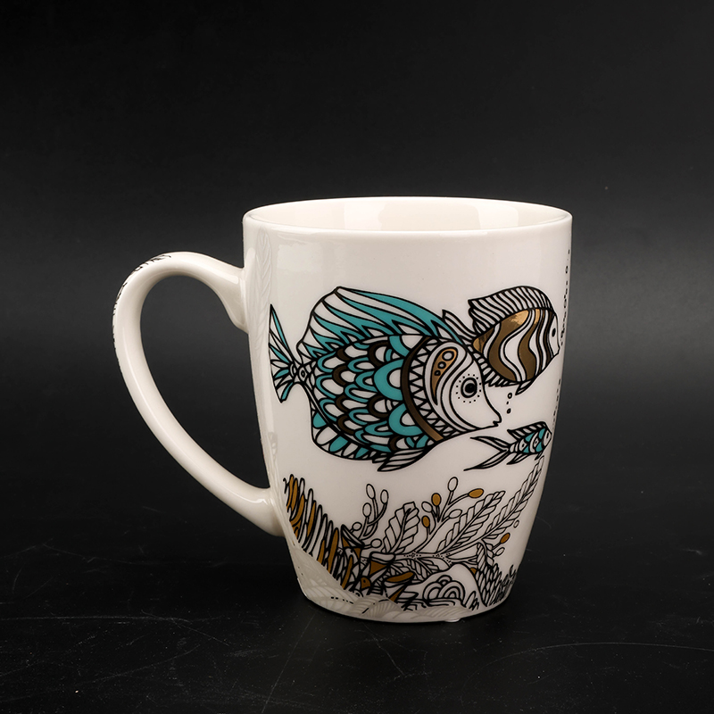 Clearance Drum Ceramic Cup Random Pattern