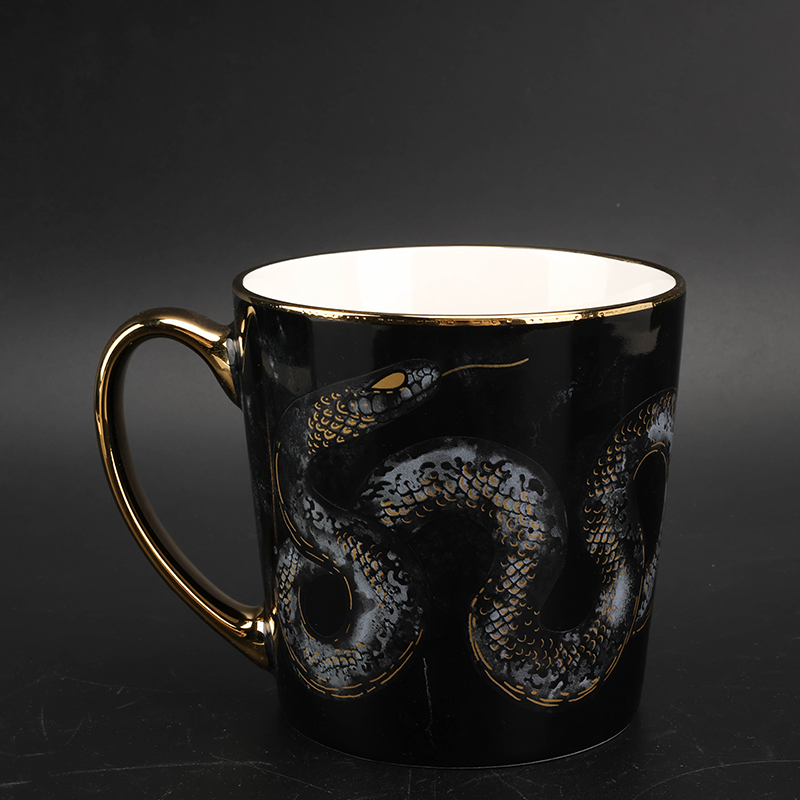 Gold Handle Ceramic Cup