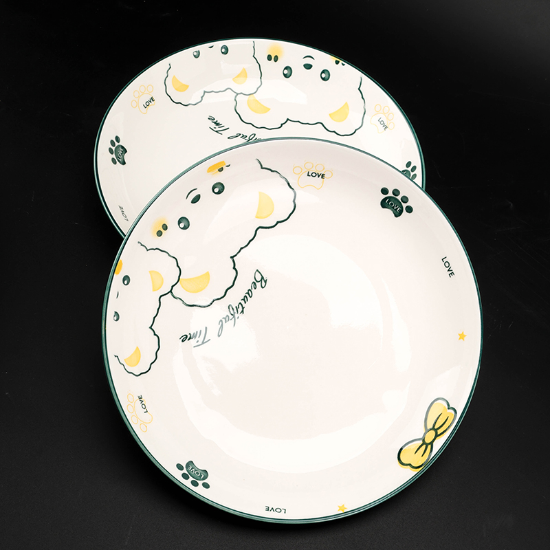 Mingxin 7.5 inch Ruyi Plate Little White Bear Ceramic Plate 1200400557