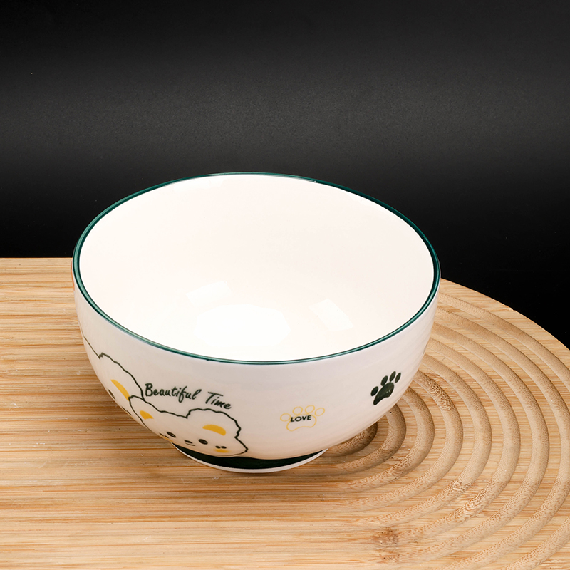 Mingxin 5.2 inch Ruyi Bowl Little White Bear Ceramic Bowl 1200600800