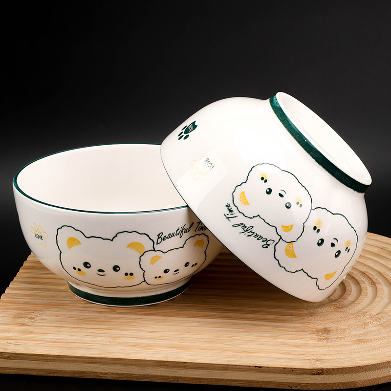 Mingxin 6 inch Ruyi Bowl Little White Bear Ceramic Bowl 1200600804