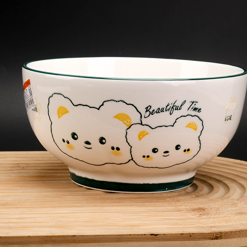 Mingxin 6 inch Ruyi Bowl Little White Bear Ceramic Bowl 1200600804