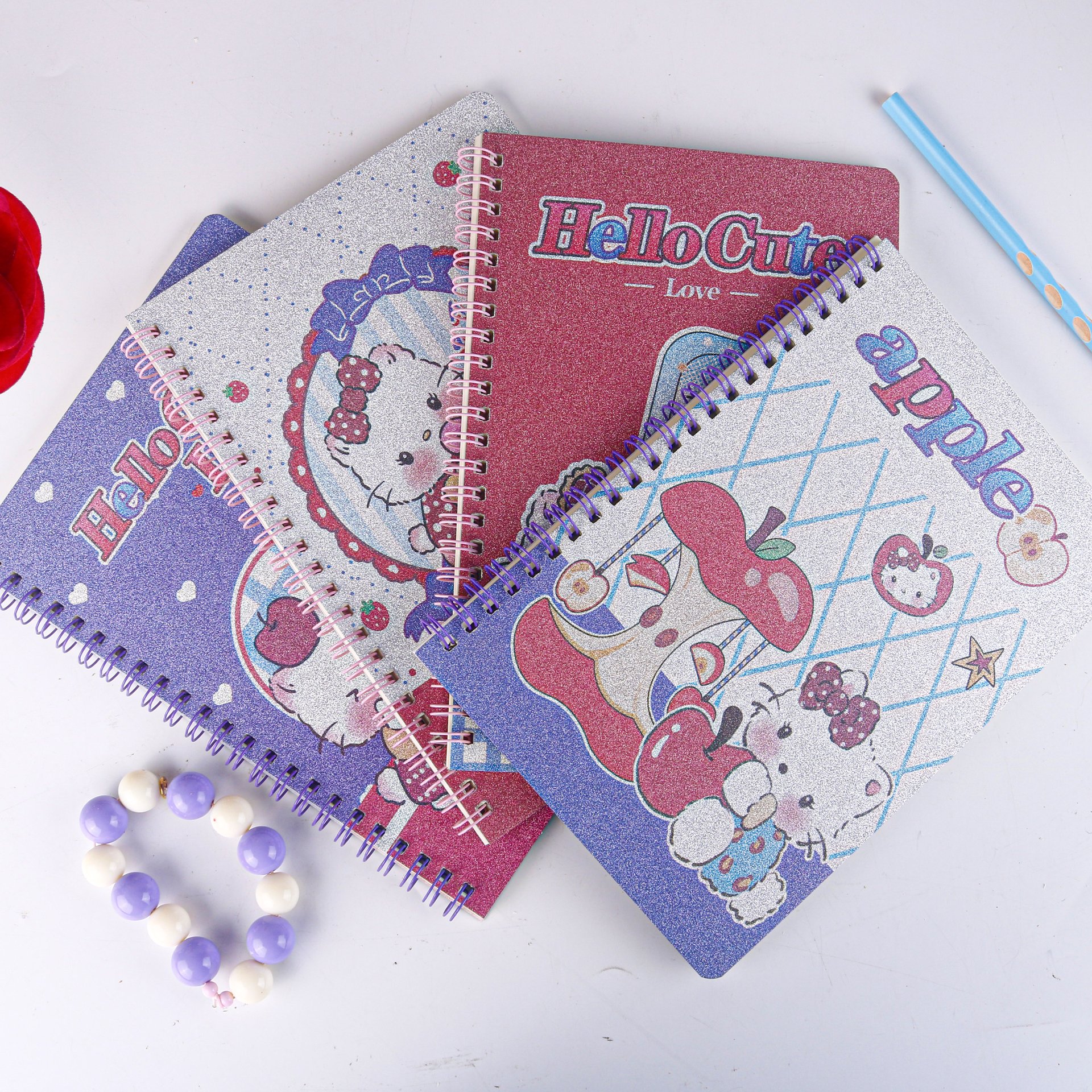 Gold Foil Cat Spiral Notebook