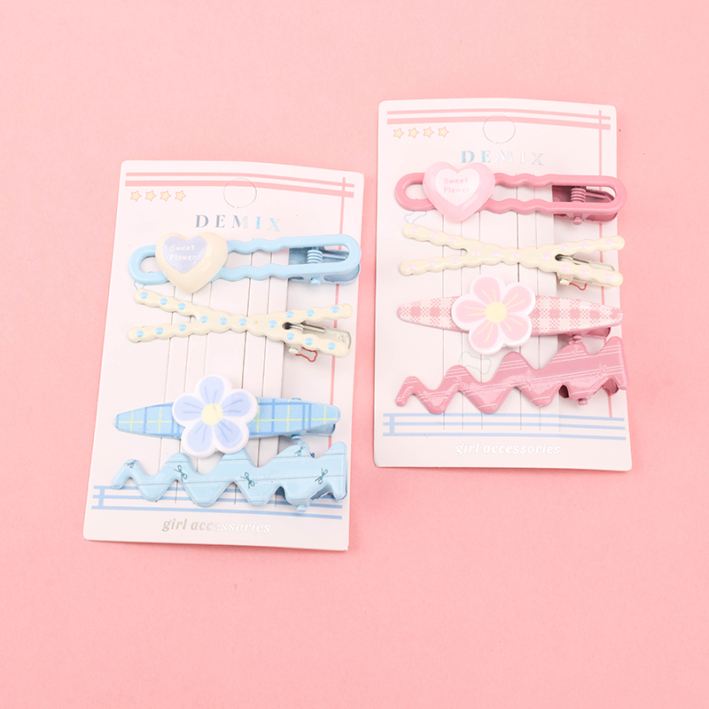 Heart Flower Set Duckbill Hair Clip Alloy 4010402676