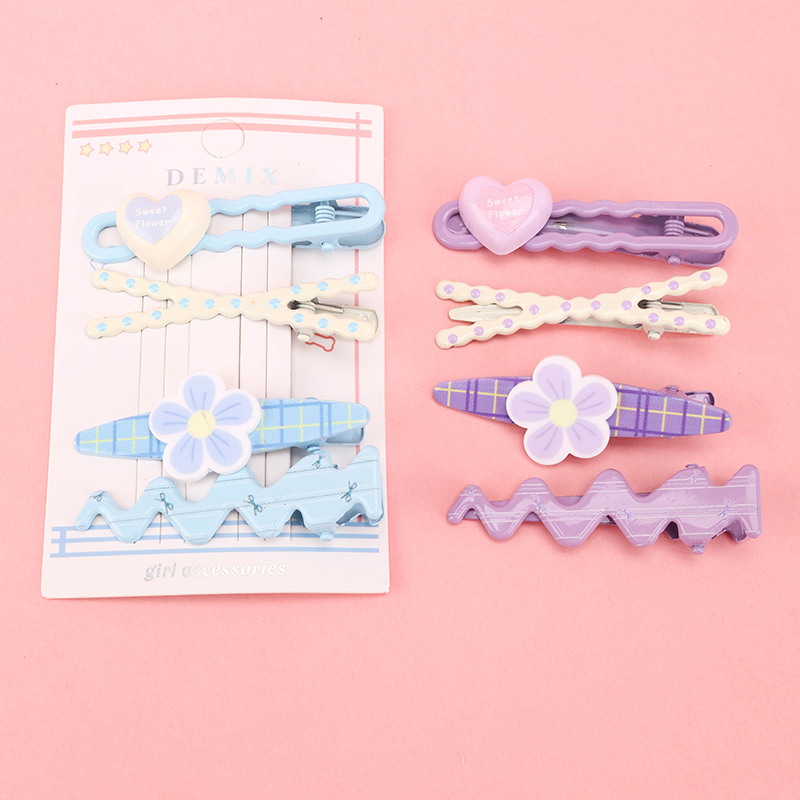 Heart Flower Set Duckbill Hair Clip Alloy 4010402676