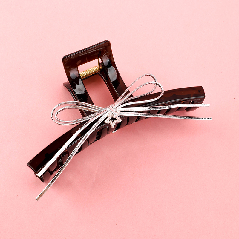 13 cm AB Style Ribbon Bow Large Hair Claw Clip Plastic 4011801172