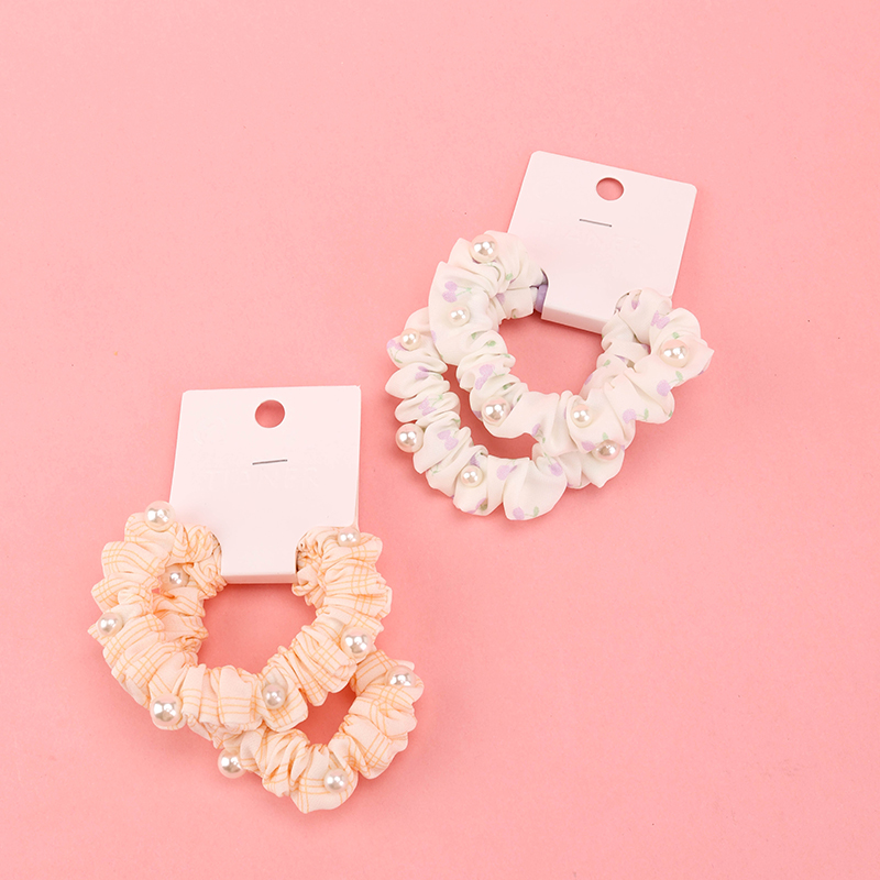 Basket Pack Small Fresh 2 Pearl Small Intestinal Circle Nylon Polyester Hair Tie 4012101825