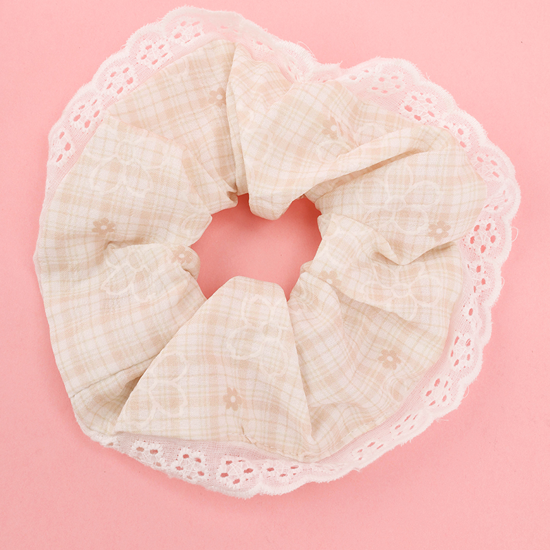 Spring Color Embossed Lace Polyester Hair Scrunchie 4012101828