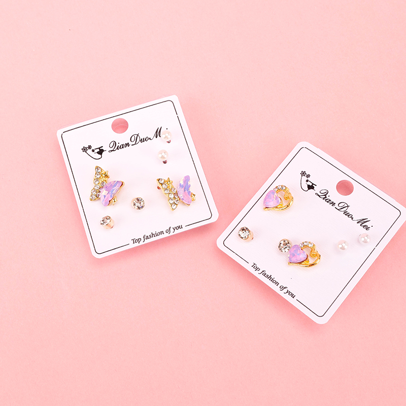 Micro-set Butterfly Zircon Ear Studs