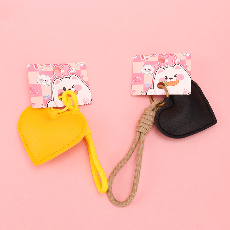 Leather Heart Bag Charm