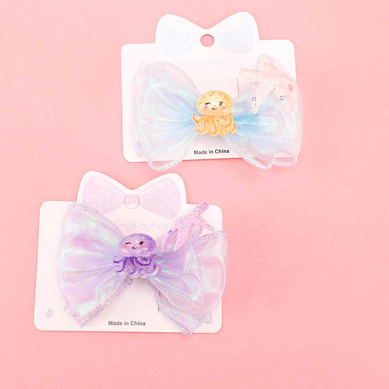 Ocean Bow Mesh Duckbill Hair Clip