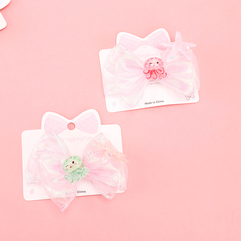 Ocean Bow Mesh Duckbill Hair Clip