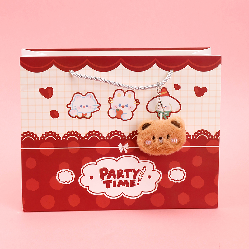 Medium Horizontal Cute Party Gift Bag with Pendant ST725-02