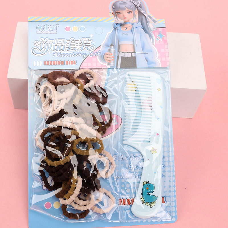 Pocket Threaded Towel Ring Comb Curry Spandex Polyester Hair Tie 4012400227