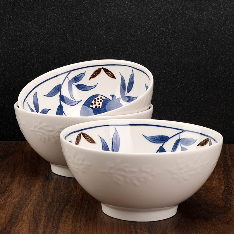 7 Inch Blue Floral Bowl