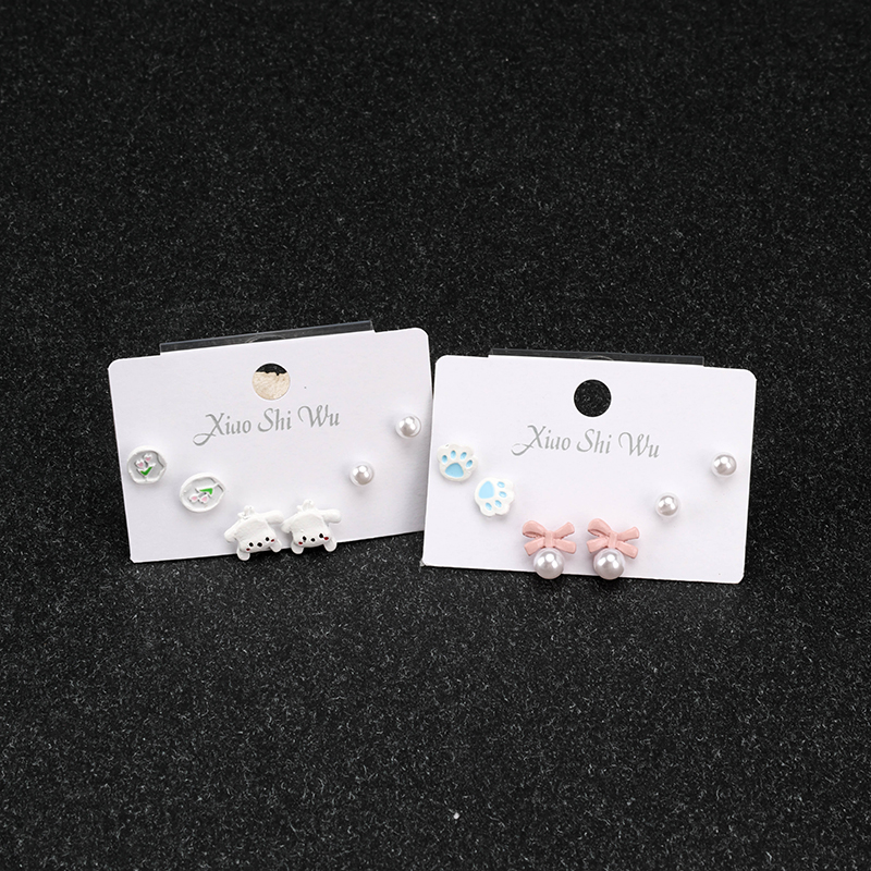 Cartoon Ear Studs Set
