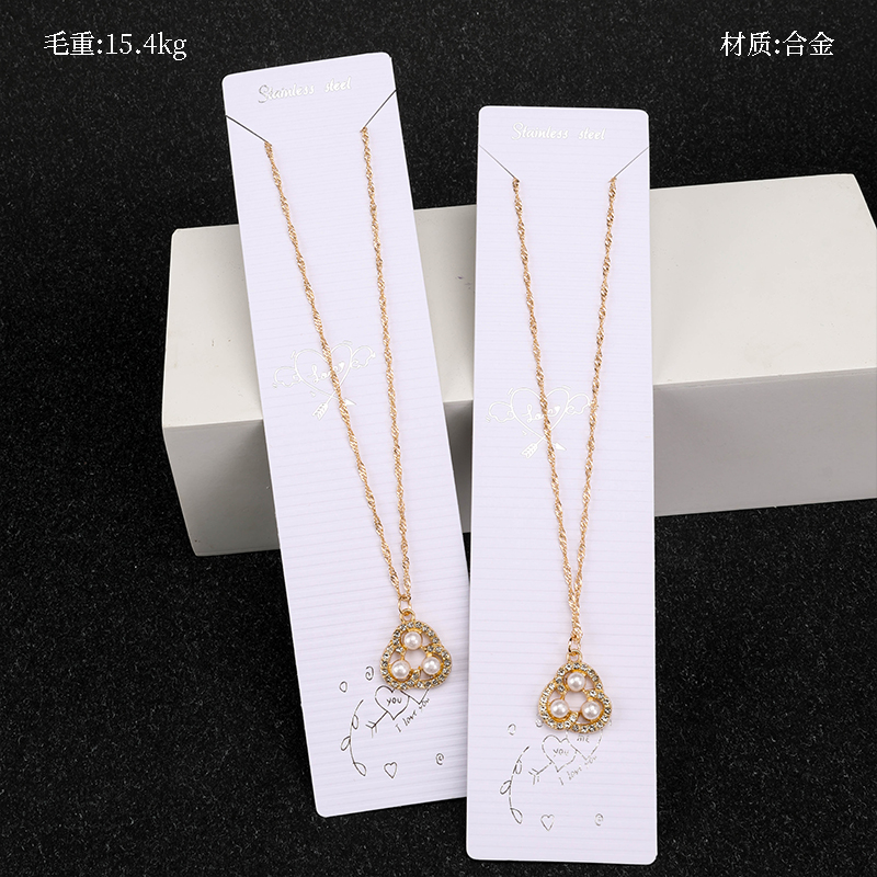 Three Pearls Rhinestone Necklace