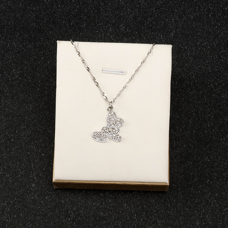 Three Hearts Rhinestone Necklace