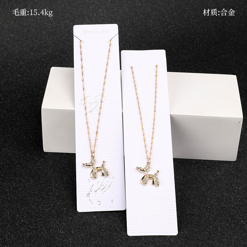 Rhinestone Puppy Necklace
