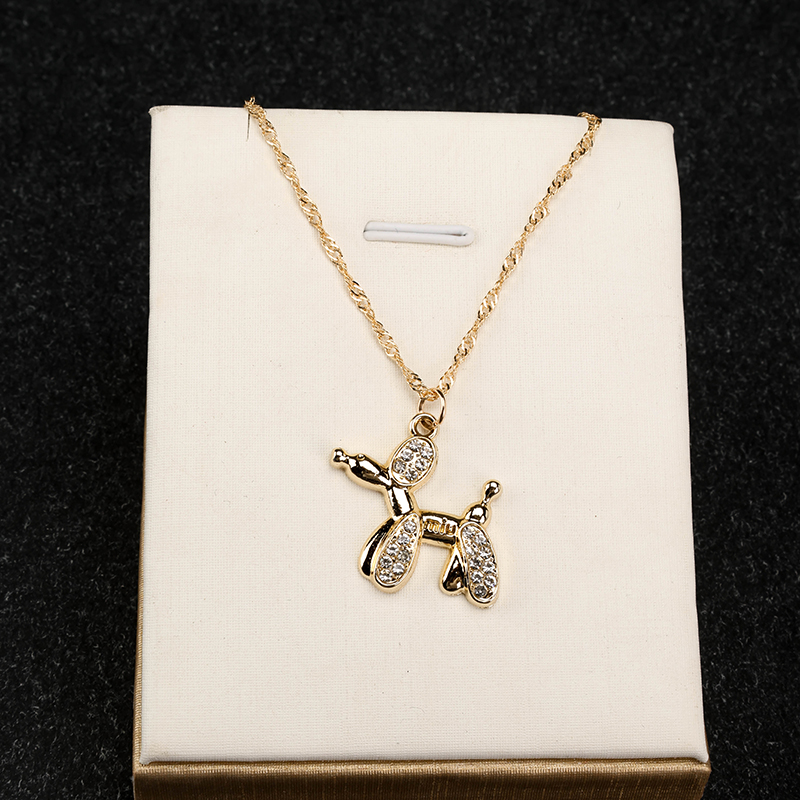 Rhinestone Puppy Necklace