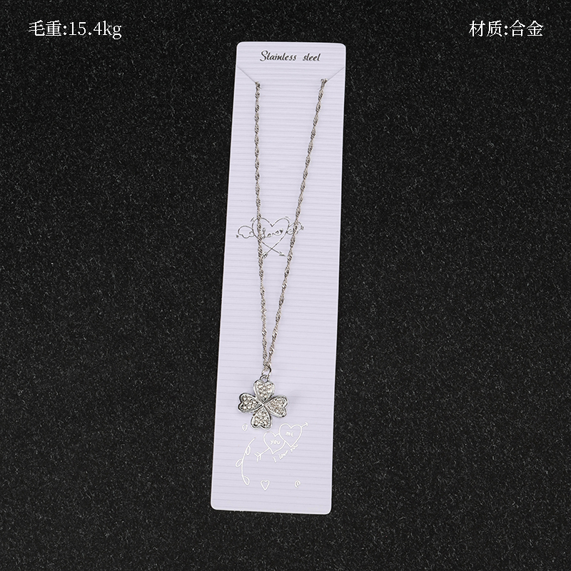Korean Rhinestone Petal Necklace