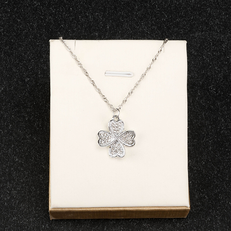 Korean Rhinestone Petal Necklace