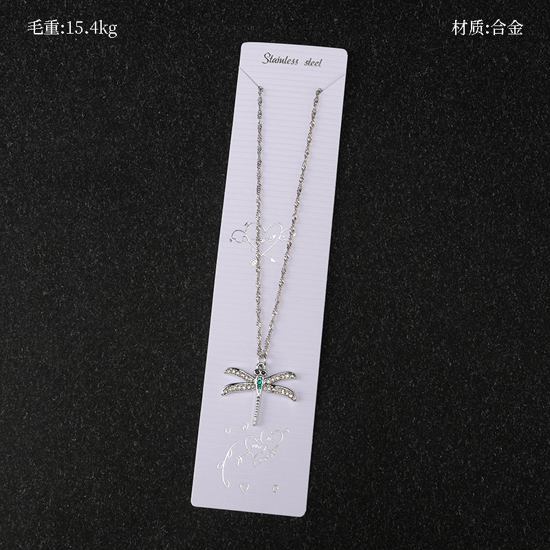 Full Rhinestone Dragonfly Necklace