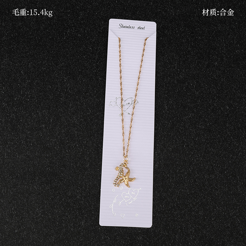 Starfish Rhinestone Necklace
