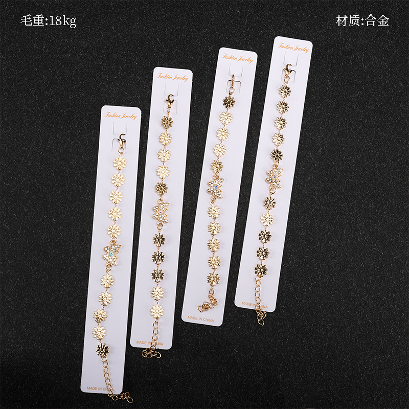 Alloy Flower Chain Butterfly Bracelet 4021001098