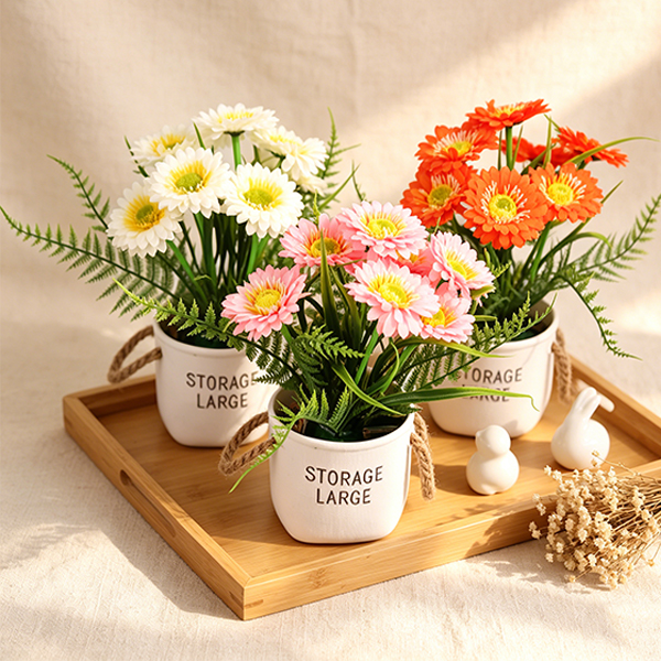 HS-34 Artificial Flower Bonsai Mixed Colors Fabric Plastic 105060012