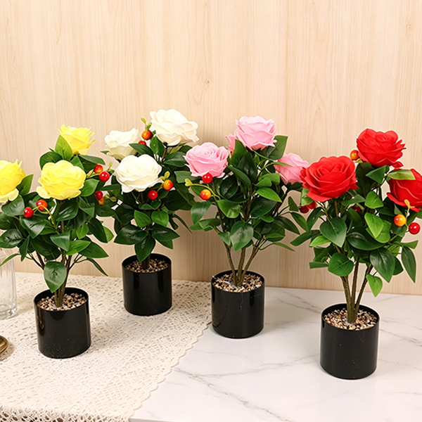 HS-49 Artificial Flower Bonsai Mixed Colors Fabric Plastic 105060016