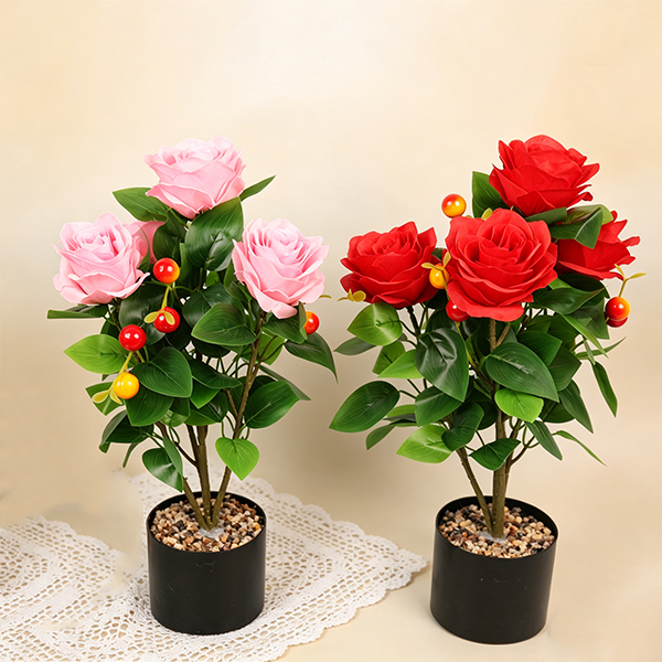 HS-49 Artificial Flower Bonsai Mixed Colors Fabric Plastic 105060016