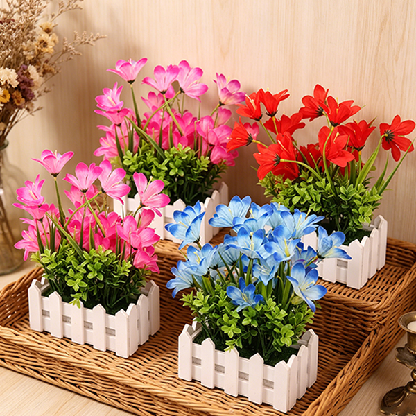 Mixed Fence Artificial Flower Bonsai