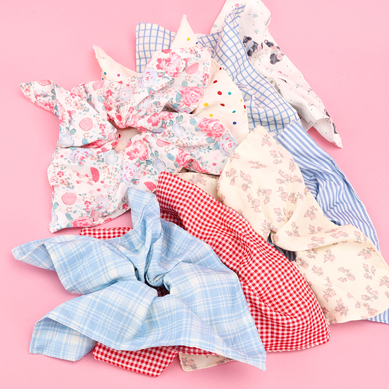 Small Clear Sweet Printed Fabric Hair Tie 4012101830