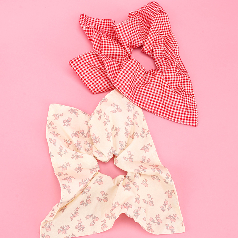 Small Clear Sweet Printed Fabric Hair Tie 4012101830