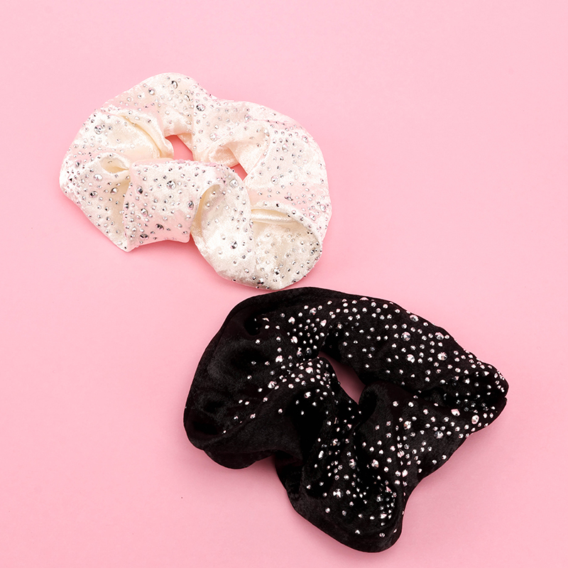 New Dot Drill Satin Colon Ring Fabric Hair Scrunchie 4012101831