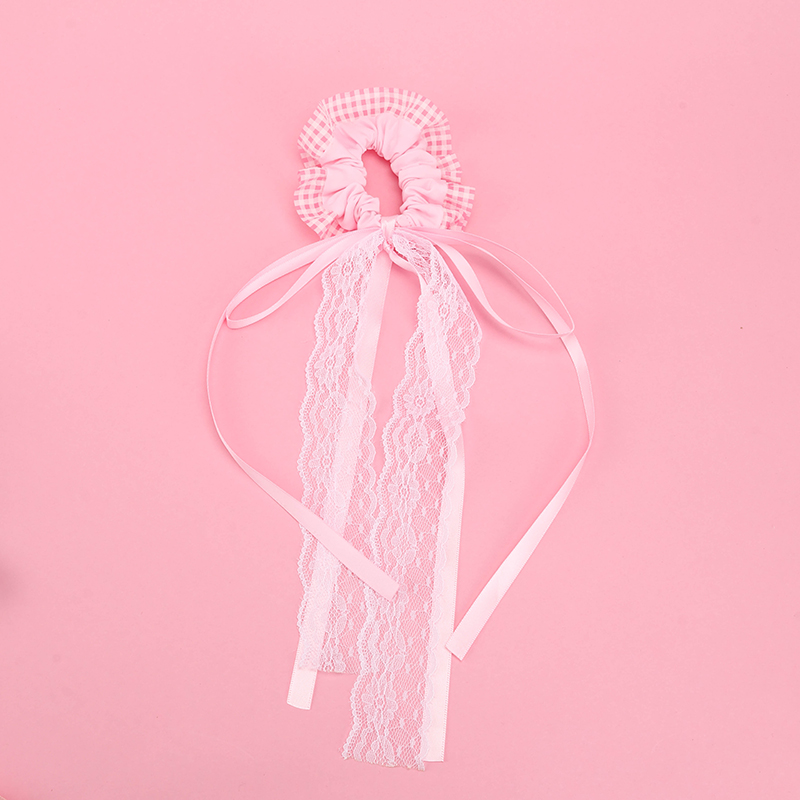 New Small Clear Color Ribbon Fabric Hair Scrunchie 4012101832