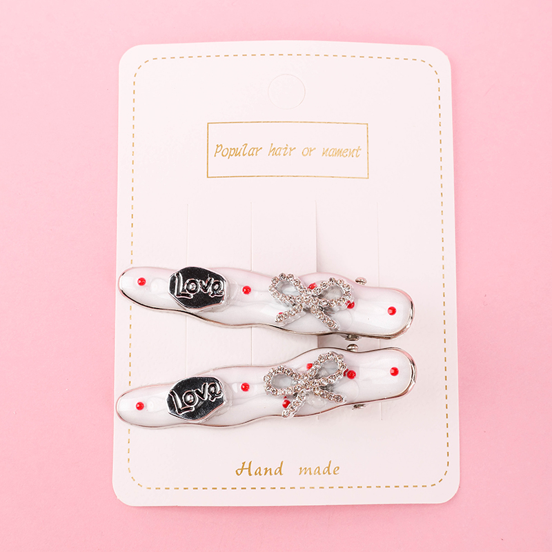 Enamel Bow Duckbill Hair Clip Alloy Card Pack 4010402634