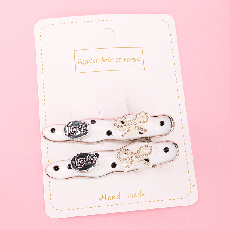 Enamel Bow Duckbill Hair Clip Alloy Card Pack 4010402634