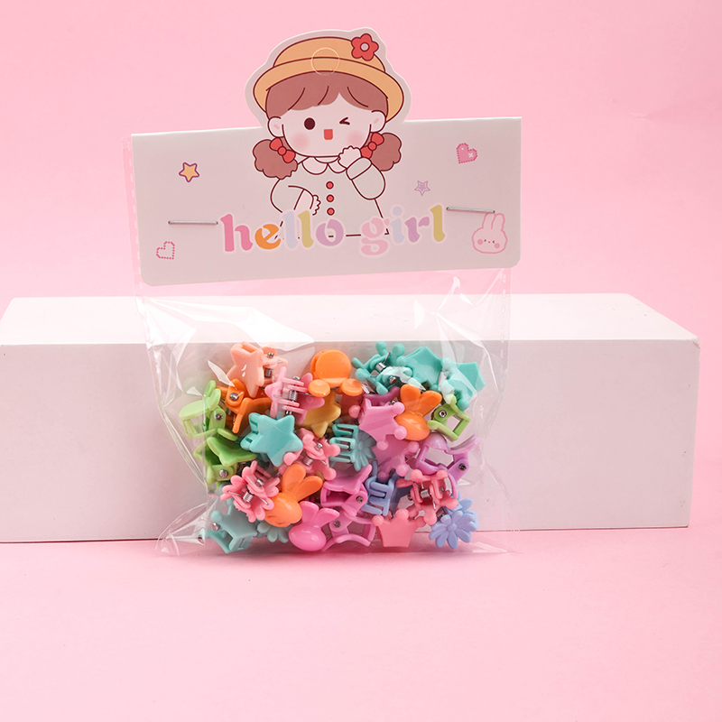 ABS Box Hanging Card Colorful Mini Small Hair Claw Clip 30pcs 4011900050