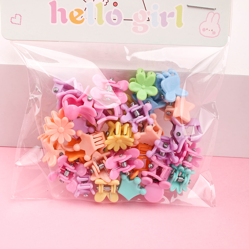 ABS Box Hanging Card Colorful Mini Small Hair Claw Clip 30pcs 4011900050